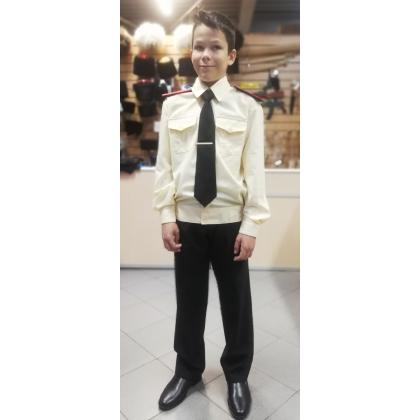 Рубашка кадетская, кремовая длинрукав