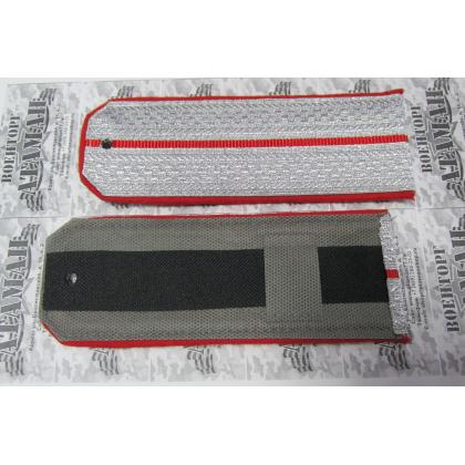 Погоны 1 алый просвет, алая выпушка 16 см (ККВ) Тип Б 2