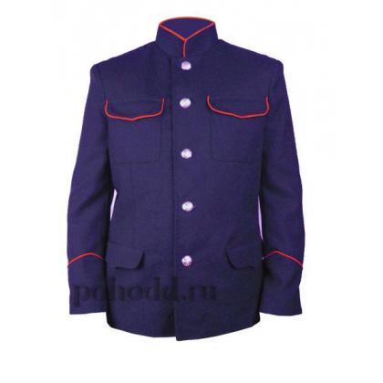 Китель стойка пш синий красная выпушка