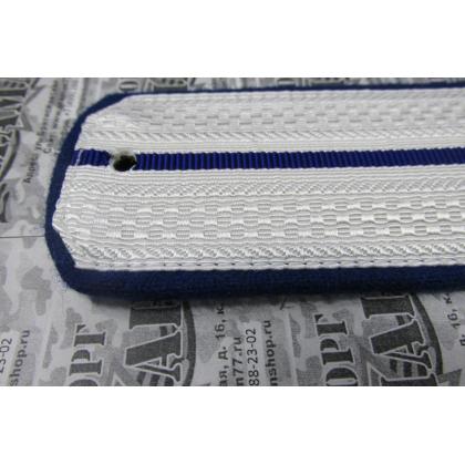 Погоны 1васильковый просвет,васильковая выпушка 16см Поле белое вискозное Тип Б 3