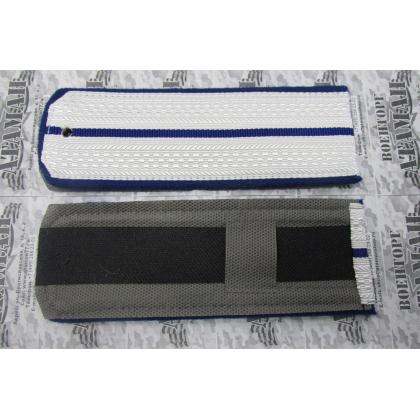 Погоны 1васильковый просвет,васильковая выпушка 16см Поле белое вискозное Тип Б 2