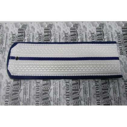 Погоны 1васильковый просвет,васильковая выпушка 16см Поле белое вискозное Тип Б 1