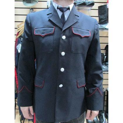 Китель габардин госреестр синий, красная выпушка