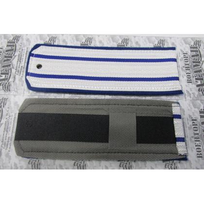 Погоны 2 васильковых просвета,васильковая выпушка 16см Поле белое вискозное Тип Б 1